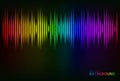 Sound waves oscillating glow colorful light Royalty Free Stock Photo