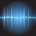 Sound waves oscillating glow dark blue light, Abstract technology background. Vector. Royalty Free Stock Photo