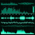 Sound waves set. Music background. EPS 8 Royalty Free Stock Photo