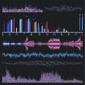 Sound waves set. Music background. EPS 8 Royalty Free Stock Photo