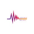 Sound waves vector illustration design template. Royalty Free Stock Photo