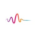 Sound waves vector illustration design template. Royalty Free Stock Photo