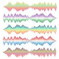 Sound waves vector set. Audio equalizer Royalty Free Stock Photo