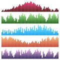 Sound waves vector set. Audio equalizer. Royalty Free Stock Photo