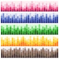 Sound waves vector set. Audio equalizer. Royalty Free Stock Photo