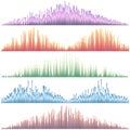 Sound waves vector set. Audio equalizer. Royalty Free Stock Photo