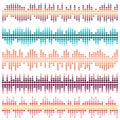 Sound waves vector set. Audio equalizer. Sound & audio waves Royalty Free Stock Photo