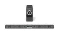 Soundbar and subwoofer on white Royalty Free Stock Photo