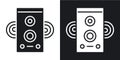 Soundbox thin line vector icon set Royalty Free Stock Photo
