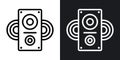 Soundbox thin line vector icon set Royalty Free Stock Photo