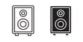Soundbox thin line vector icon set Royalty Free Stock Photo