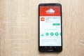 SoundCloud app on Google Play Store website displayed on Huawei Y6 2018 smartphone