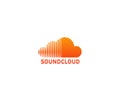 Soundcloud logo editorial illustrative on white background