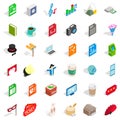 Soundman icons set, isometric style Royalty Free Stock Photo