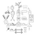 Soundness icons set, outline style Royalty Free Stock Photo