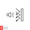 Soundproof icon. Sound insulation. Noise absorbing line symbol Royalty Free Stock Photo