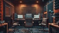 Soundproofed Recording Studio Interior Royalty Free Stock Photo