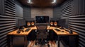 Soundproofed Recording Studio with Two Workstations Royalty Free Stock Photo
