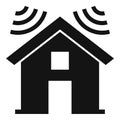 Soundproofing house roof icon, simple style