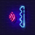 Soundproofing neon icon. Music studio equipment glowing sign. Music concept. Vector illustration for Sound recording studio design