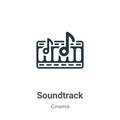 Soundtrack vector icon on white background. Flat vector soundtrack icon symbol sign from modern cinema collection for mobile Royalty Free Stock Photo