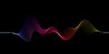 Soundwave background with rainbow coloured flowing lines design