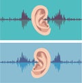 Soundwave through the human ear Royalty Free Stock Photo