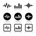 Soundwave music icons set Royalty Free Stock Photo