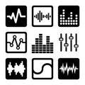 Soundwave Music Icons Set on White Background Royalty Free Stock Photo