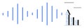 Soundwave Pattern with Bar Graph Highlighting Growing Data Trends and Analytics Royalty Free Stock Photo