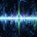 Soundwave representation, featuring interwoven lines and waves in Royalty Free Stock Photo