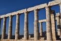 Sounion the ancient Greek temple of Poseidon Royalty Free Stock Photo