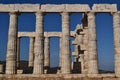 Sounion the ancient Greek temple of Poseidon Royalty Free Stock Photo