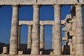 Sounion the ancient Greek temple of Poseidon Royalty Free Stock Photo