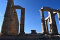 Sounion the ancient Greek temple of Poseidon Royalty Free Stock Photo