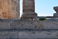 Sounion the ancient Greek temple of Poseidon Royalty Free Stock Photo