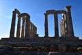 Sounion the ancient Greek temple of Poseidon Royalty Free Stock Photo