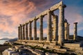 Sounion, Attica - Greece. The Temple of Poseidon at cape Sounion Royalty Free Stock Photo