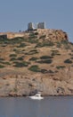 Sounion temple and a boat