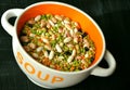 Vegan soup with lentils, peas and beans in a bowl Royalty Free Stock Photo