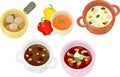 The various icons of delicious soup Royalty Free Stock Photo
