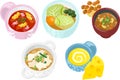 The various icons of delicious soup Royalty Free Stock Photo