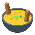 Soup bean icon isometric vector. Albania travel