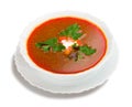 Soup from beet with sour cream Royalty Free Stock Photo