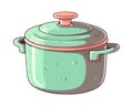 Soup boiling in metal saucepan icon