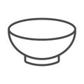 Soup bowl dishware outline art vector icon for food apps and websites Royalty Free Stock Photo