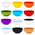 Soup bowl icons set isolated on white background. Royalty Free Stock Photo