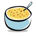 Soup bowl vector illustration.Soup bowl clipart