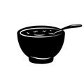 Soup bowl vector illustration silhouette black