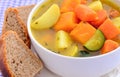 Soup and bread Royalty Free Stock Photo